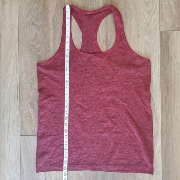 EUC Lululemon Swiftly Tech Tank, size 12, heathered red with black - Picture 12 of 14